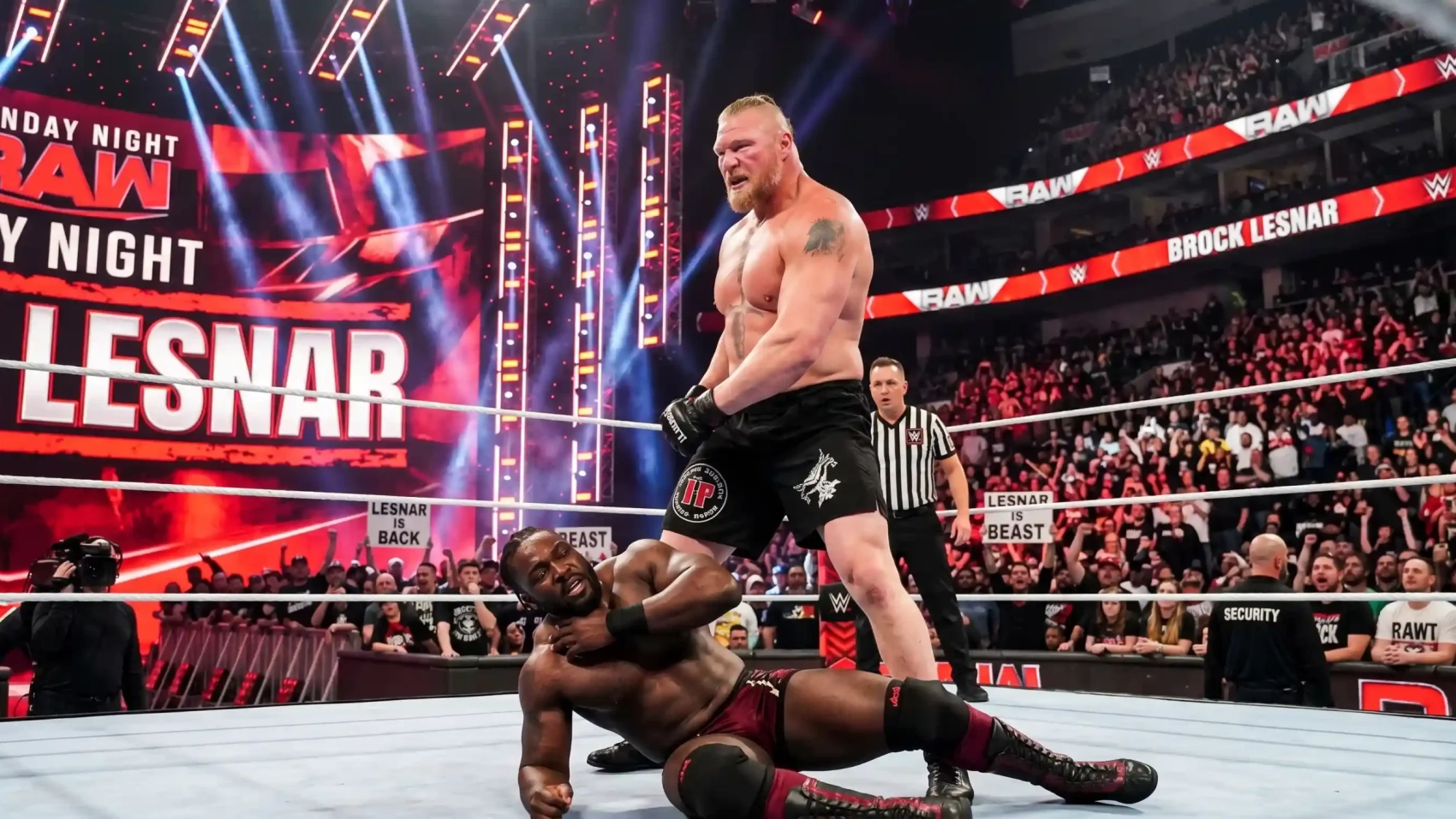 The Beast Is Back: Brock Lesnar Takes WWE Fans By Surprise with Savage Return to Raw — Oba Femi Is the Victim