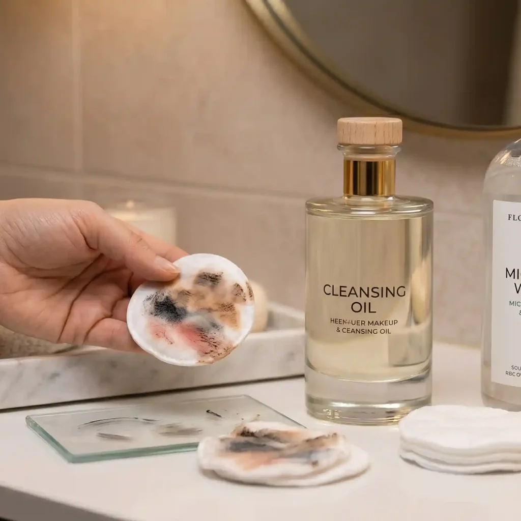oil cleanser and micellar water for removing heavy makeup