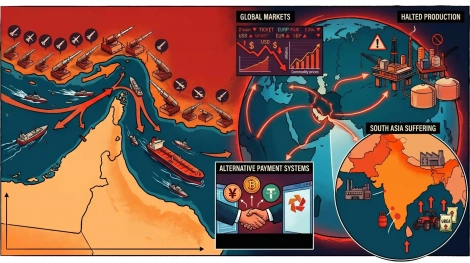 See how Iran closing the Strait of Hormuz in 2026 changed how we trade energy worldwide, added yuan and crypto tolls, put pressure on the US dollar's hold, and left South Asia short on energy and food, facing serious security issues as a result.