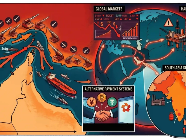 See how Iran closing the Strait of Hormuz in 2026 changed how we trade energy worldwide, added yuan and crypto tolls, put pressure on the US dollar's hold, and left South Asia short on energy and food, facing serious security issues as a result.