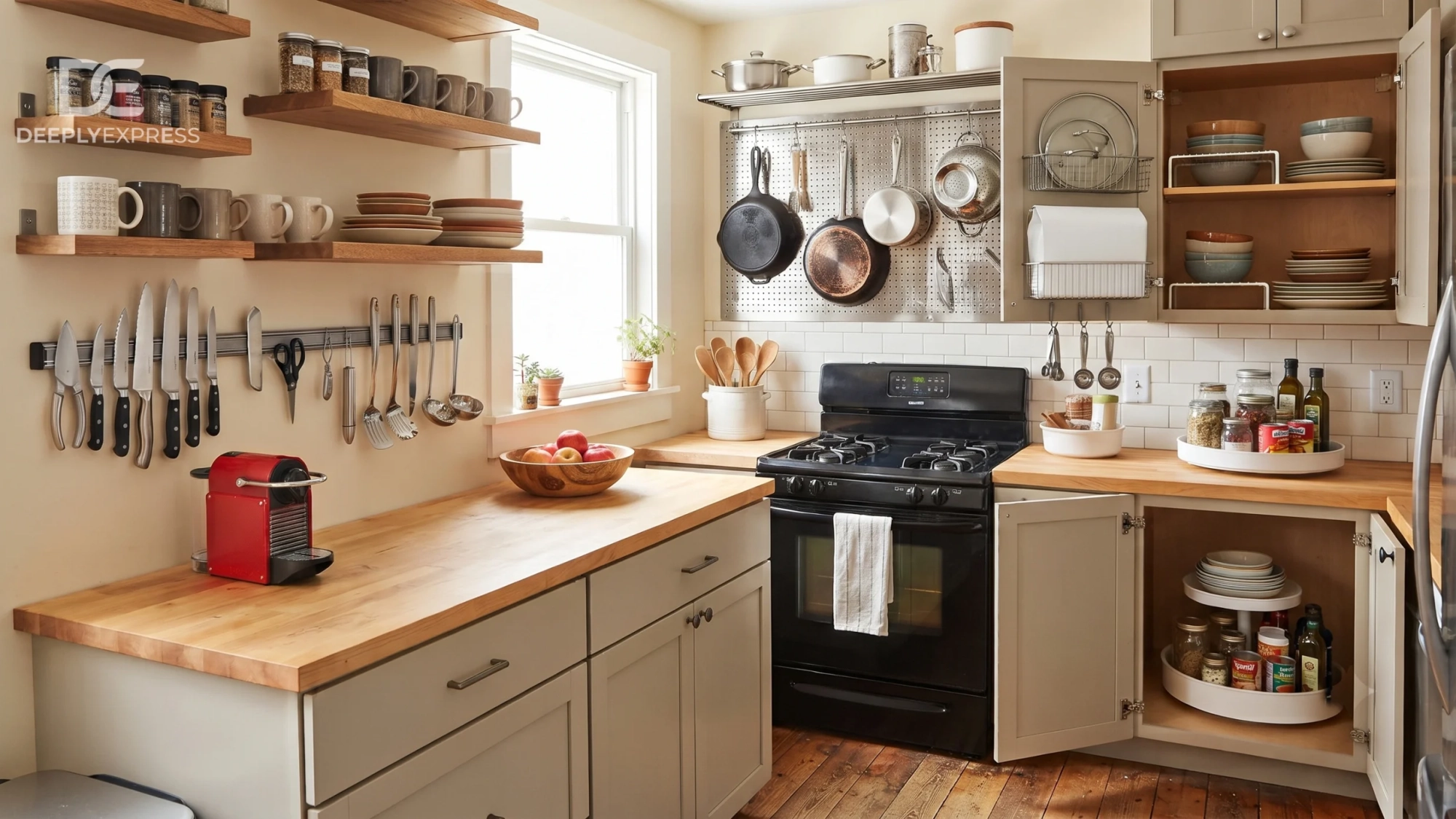 Find creative and functional ways to organize your small kitchen cleanly without expensive remodeling. Maximize storage effortlessly.